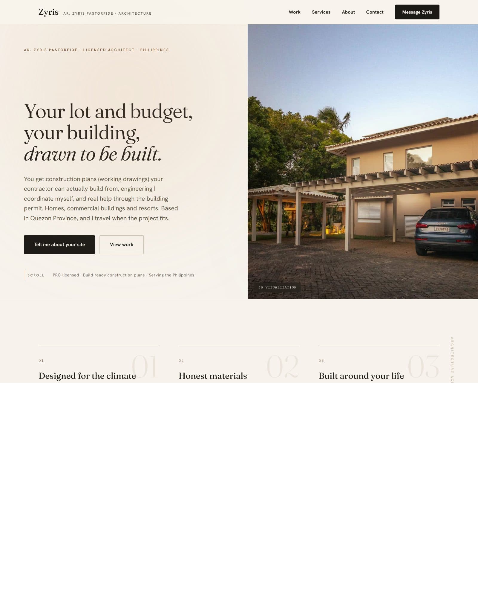 The Zyris home page as it stands today